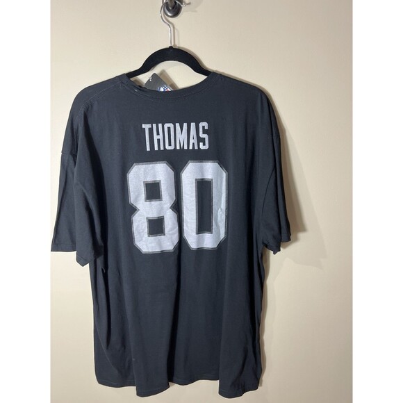 NFL Team Apparel Raiders Football Men’s Tshirt Size XXL NEW #80 Thomas - Picture 4 of 11
